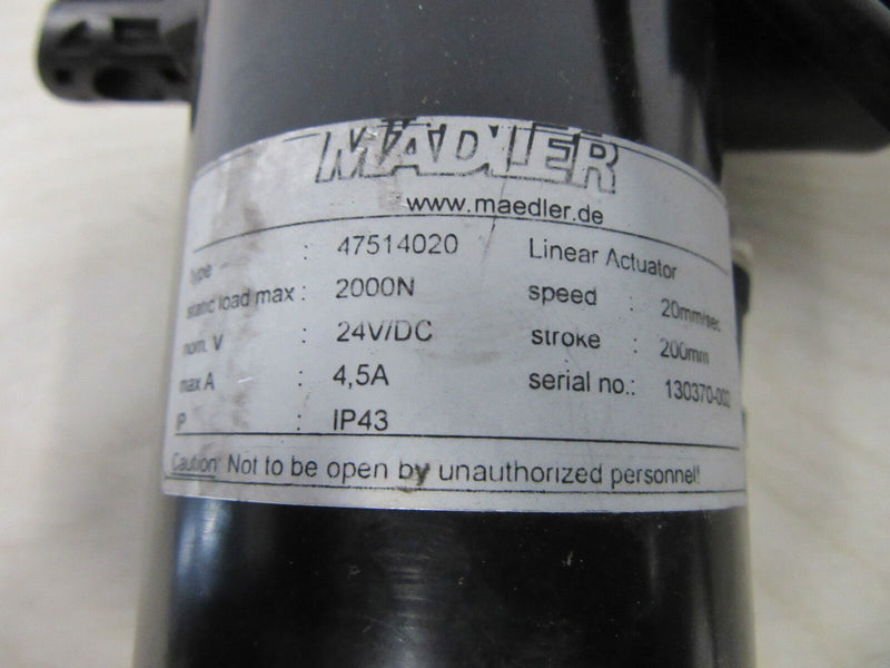 Mädler 47514020 Linear Actuator 24V/DC -unused-