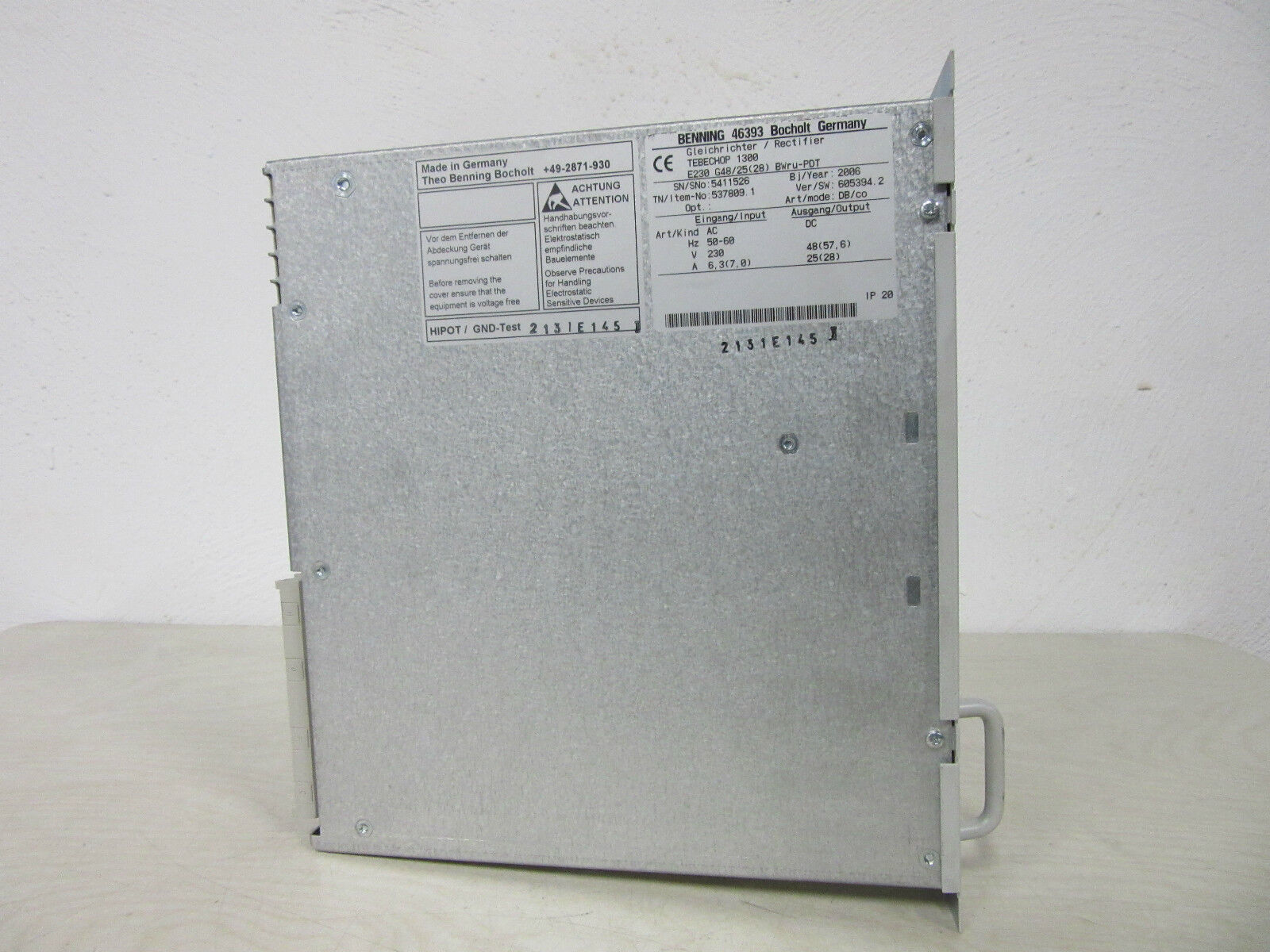 Benning Gleichrichter/Rectifier Tebechop 1300 E230 G48/25(28)