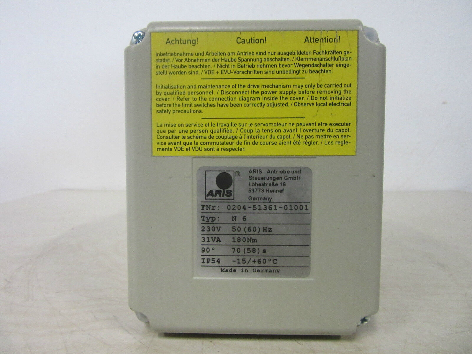 Aris Stellantrieb 230V 180Nm 50 (60) Hz FNr 0204-51361-01001