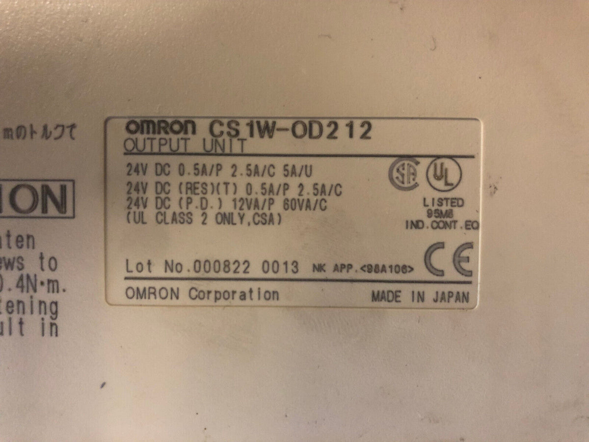 OMRON CS 1W-0D212 Output Unit