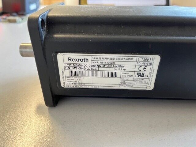 Rexroth MSK040C-0600-NN-M1-UP1-NNNN Permanent Magnet Motor MNR: R911306388
