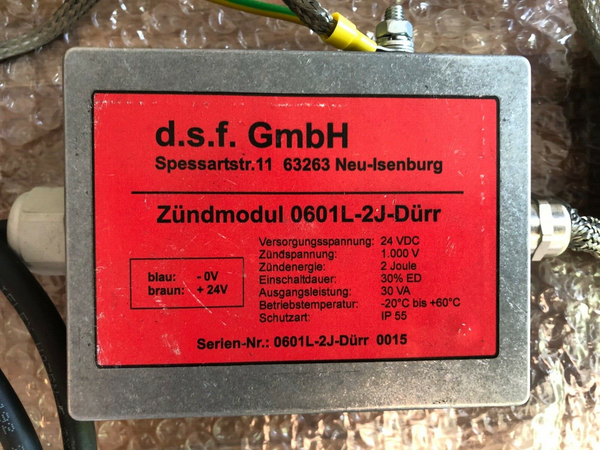 d.s.f. GmbH Zündmodul 0601L-2J, 24V, 2Joule, Zündspannung 1000V