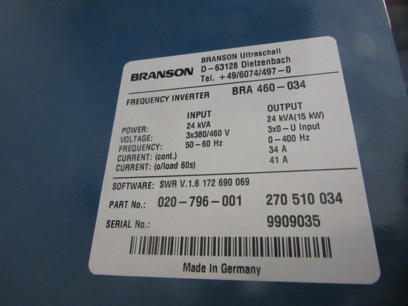 Branson Inverter BRA 460-034 15kW