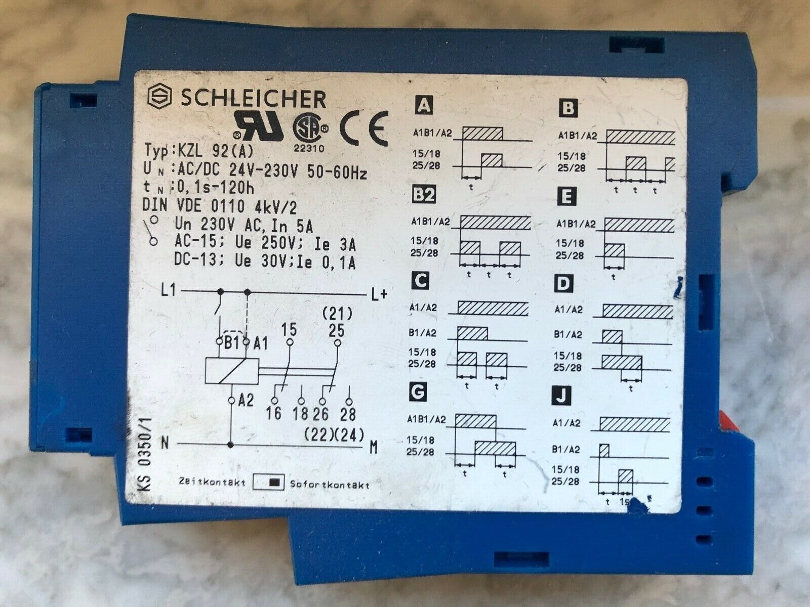 Schleicher Zeitrelais Type KZL 92 (A)
