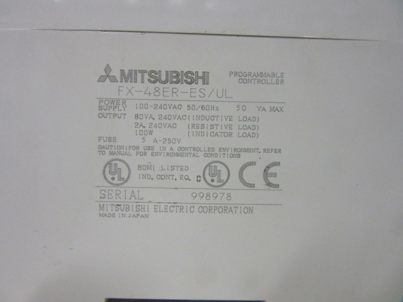Mitsubishi Melsec FX-48ER-ES/UL Progammable Controller