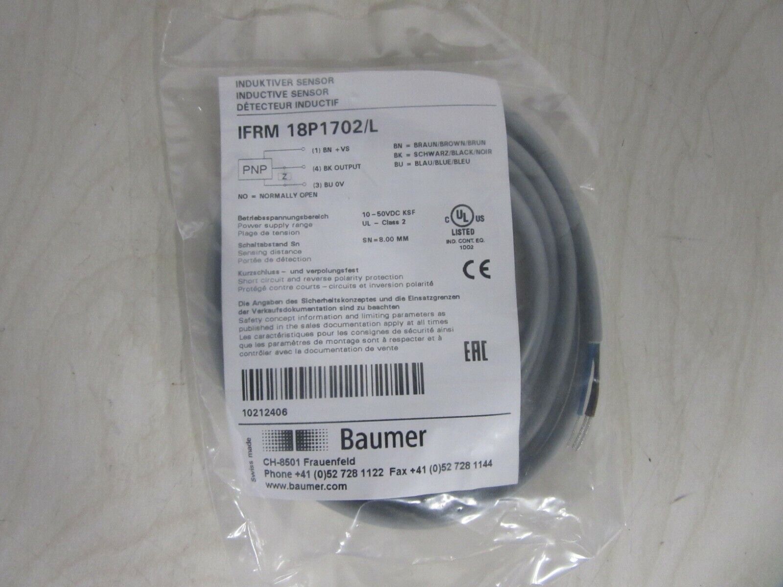 Baumer IFRM 18P1702/L Induktiver Sensor