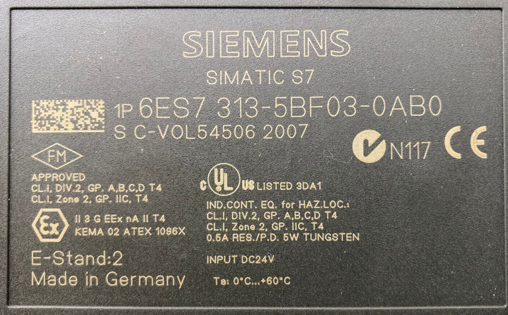 Siemens Simatic S7-300 CPU313C 6ES7 313-5BF03-0AB0