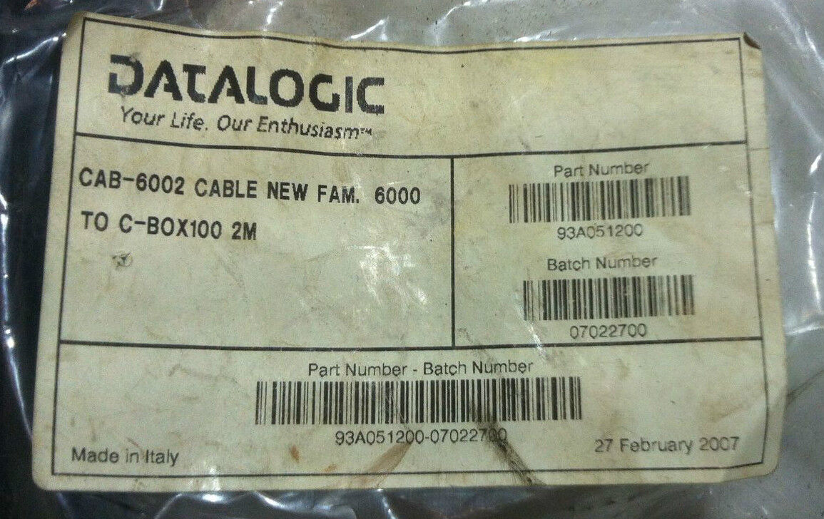 Datalogic CAB-6002 Cable New Fam. 6000 2M
