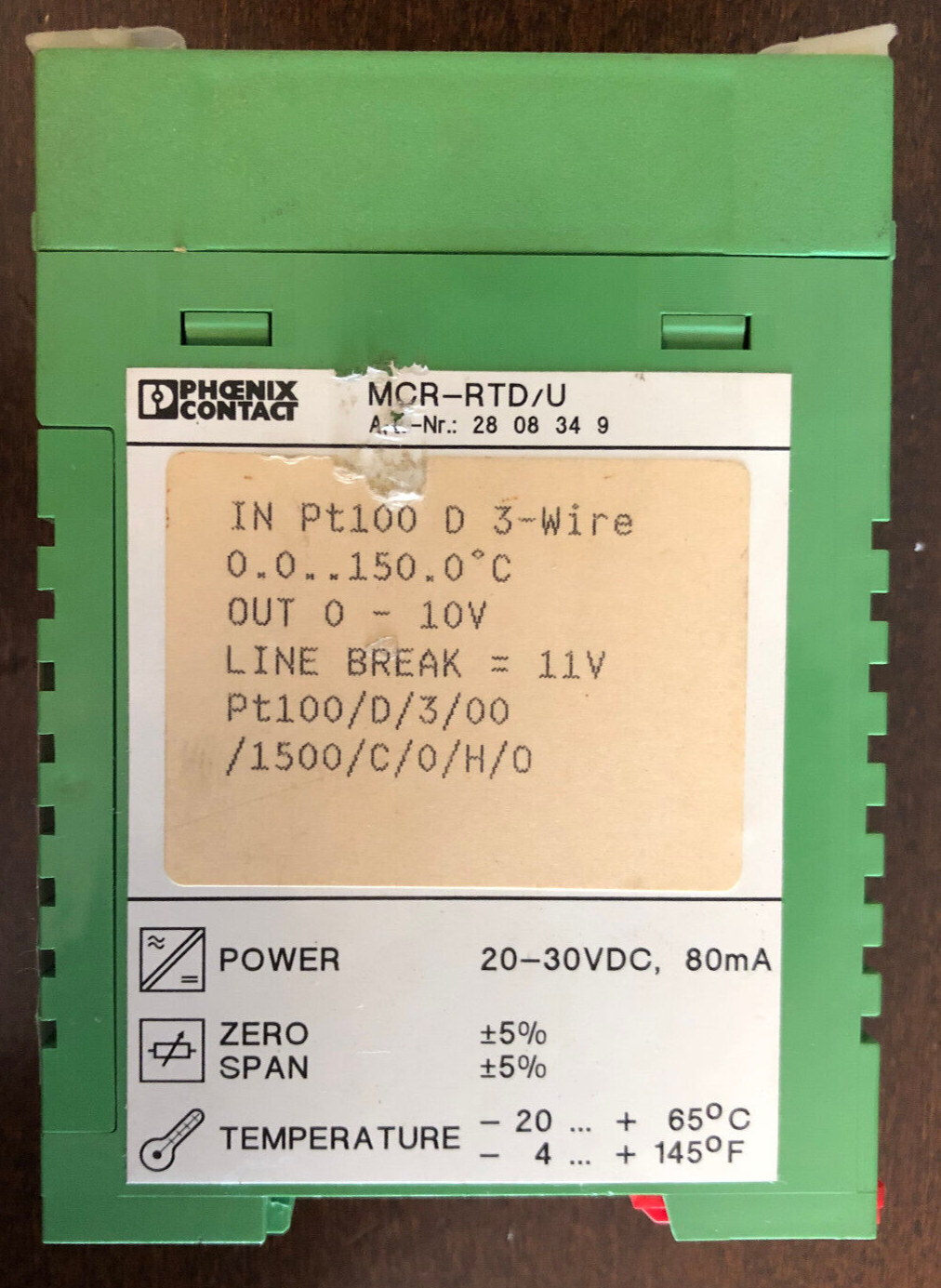 PHOENIX CONTACT RTD-Converter MCR-RTD/U Art.-Nr. 2808349