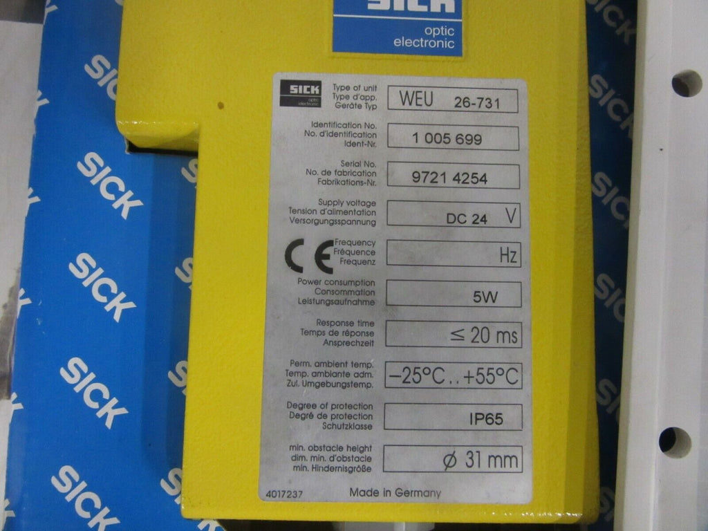 Sick Photoelectric Safety Switch WEU 26-731 Lichtschranke 