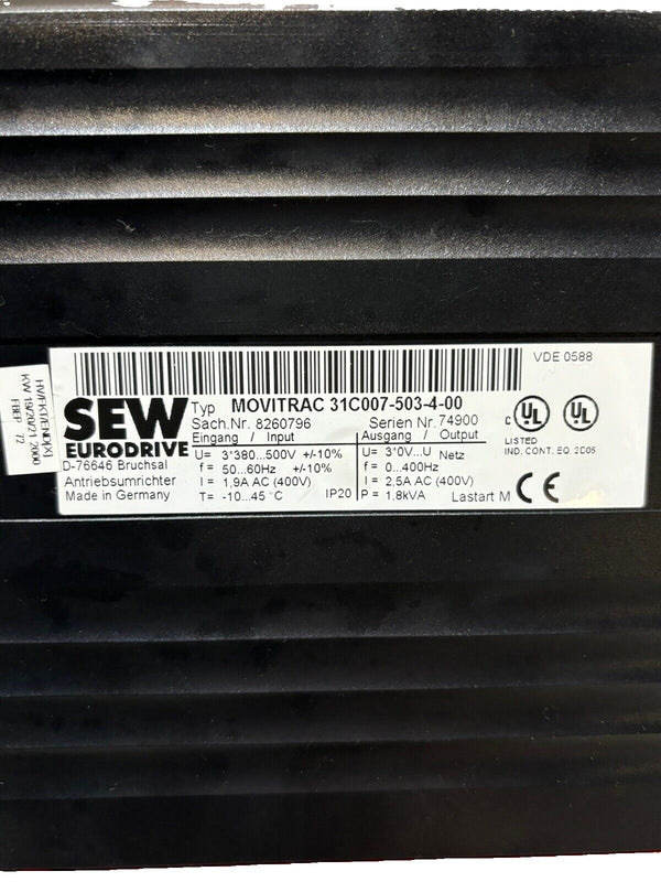 SEW Eurodrive Umrichter Movitrac 31C007-503-4-00 8260796 Inverter