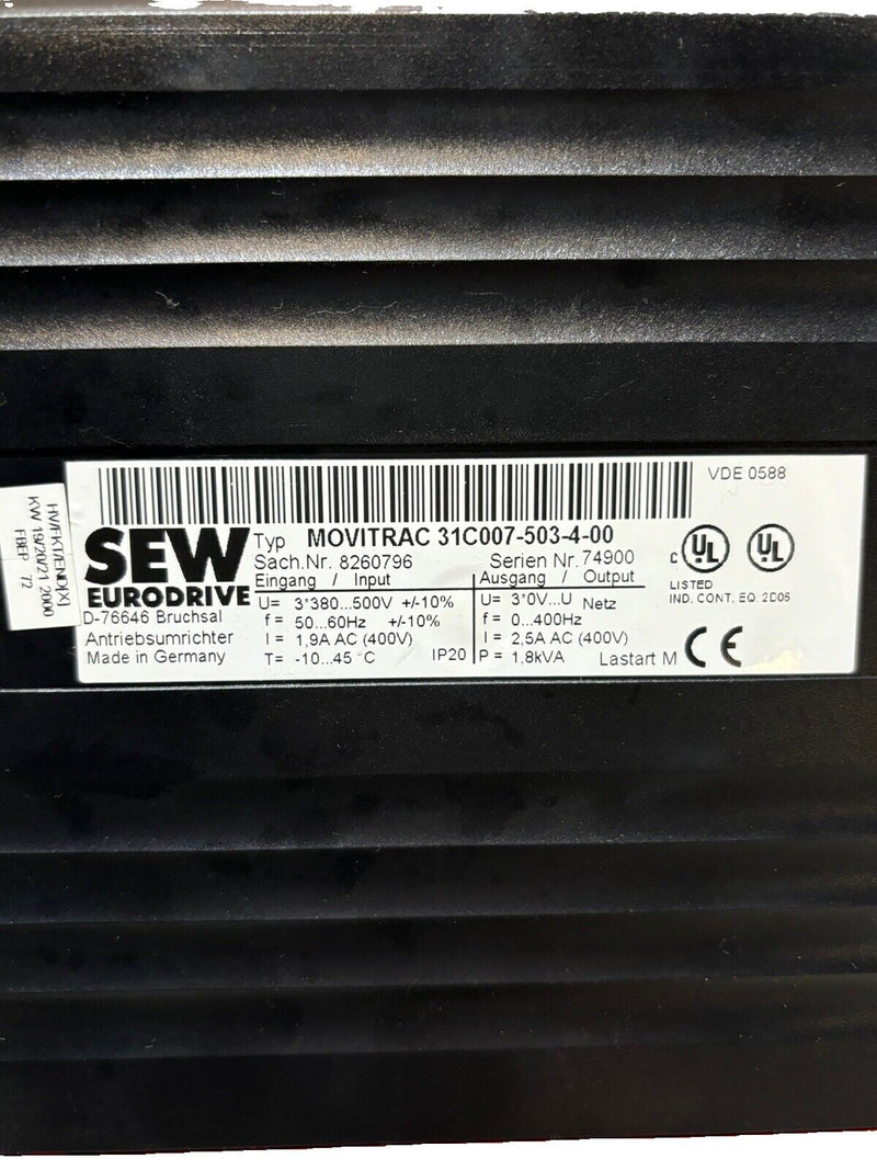 SEW Eurodrive Umrichter Movitrac 31C007-503-4-00 8260796 Inverter