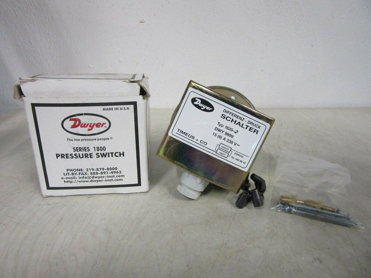Dwyer Differenz-Druck Schalter Typ 1820-2 DWY 9899 15 (6) A 230 V