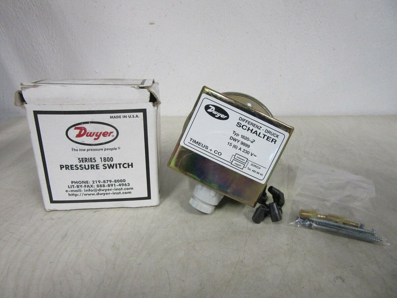 Dwyer Differenz-Druck Schalter Typ 1820-2 DWY 9899 15 (6) A 230 V