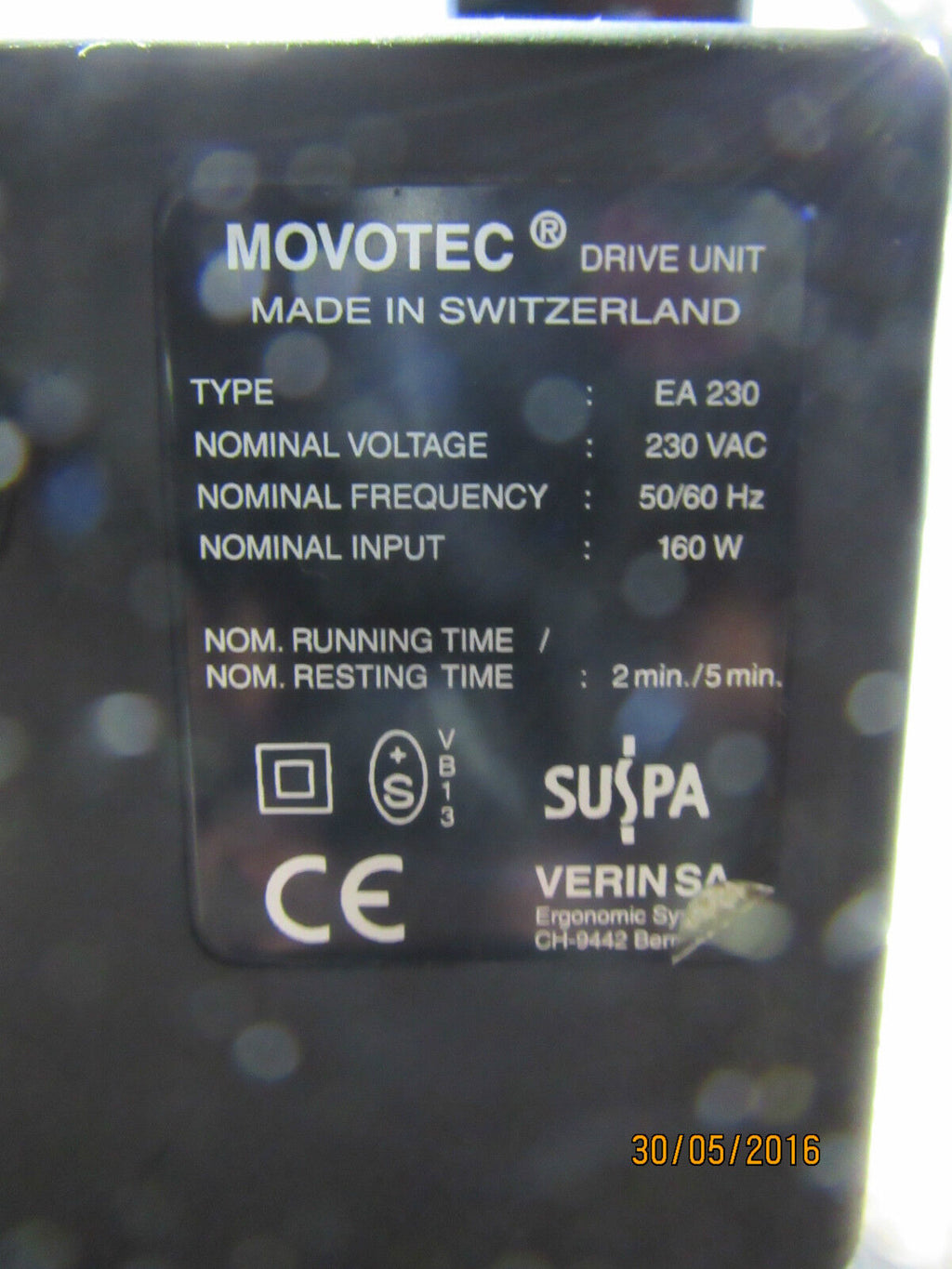 Movotec Suspa Drive Unit Type EA230 | 230VAC | 50/60Hz | used 