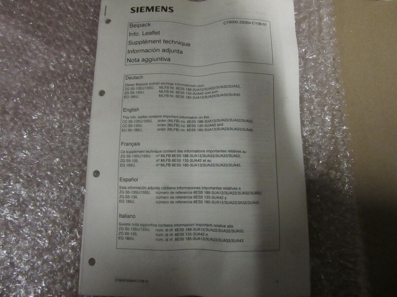 Siemens Brushless Servomotor 1FT6062-1AF71-4AH1