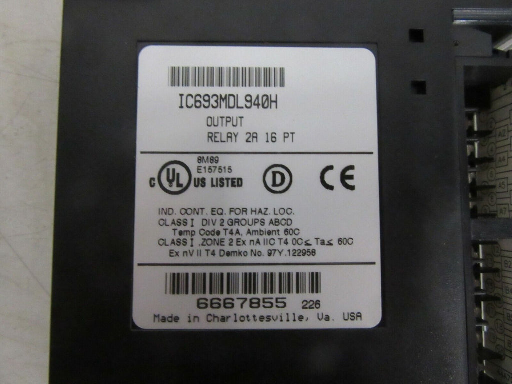 GE FANUC IC693MDL940H Output Relay 