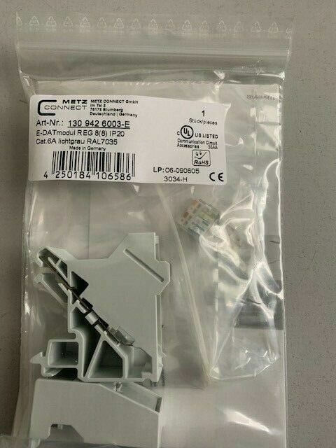 Metz connect E-DAT modul REG 8(8) Cat. 6A lichtgrau/grey 5St./Pieces