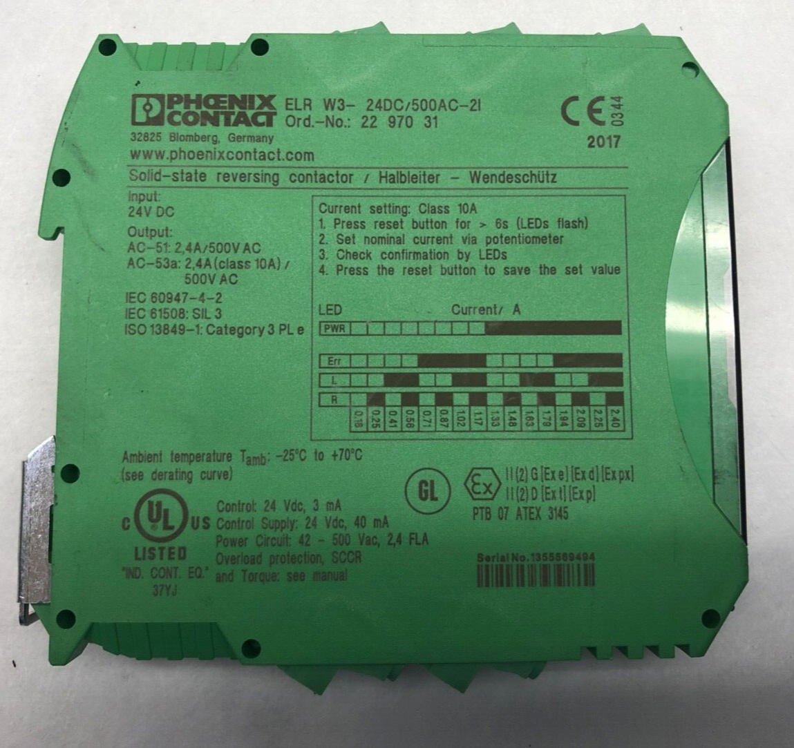 PHOENIX CONTACT 22 970 31 Wendeschütz 2297031