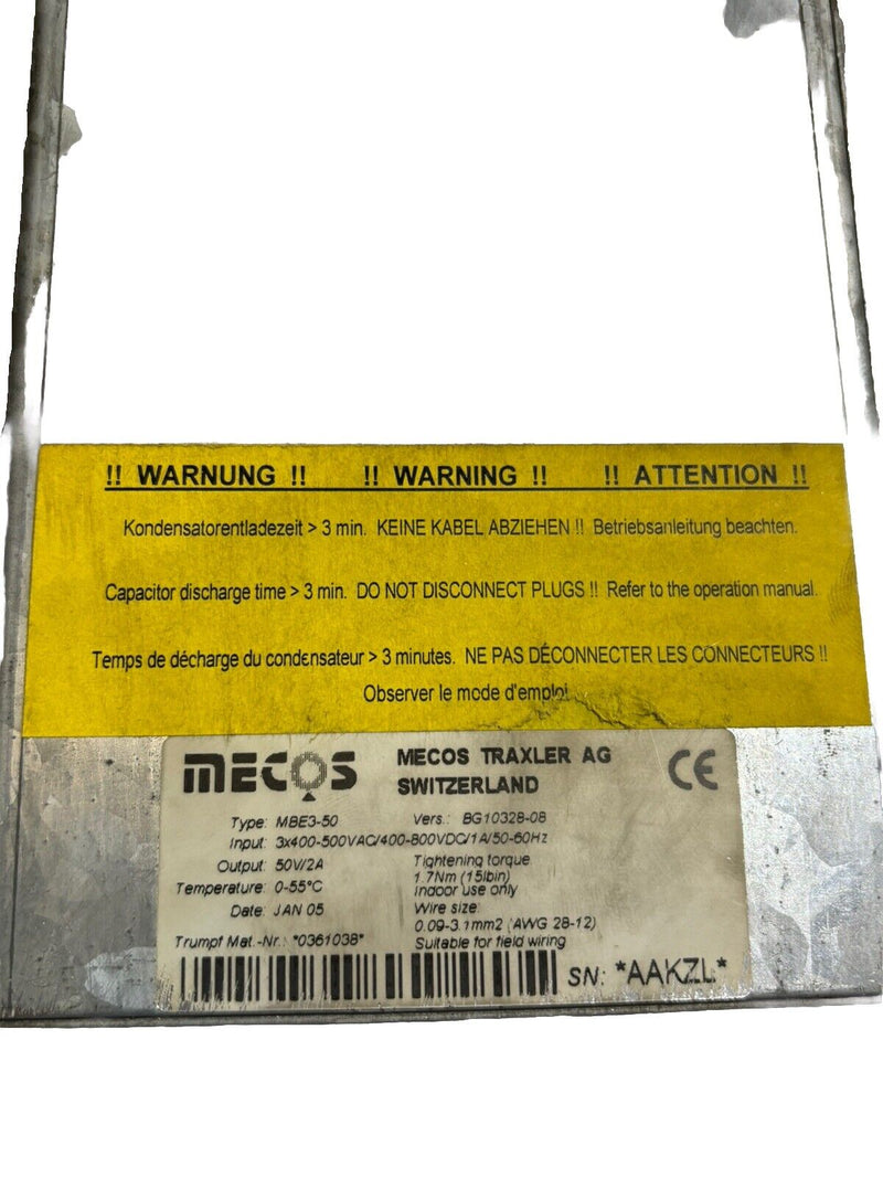 Mecos Traxler Frequenzumrichter MBE3-50 Vers. BG10328-08