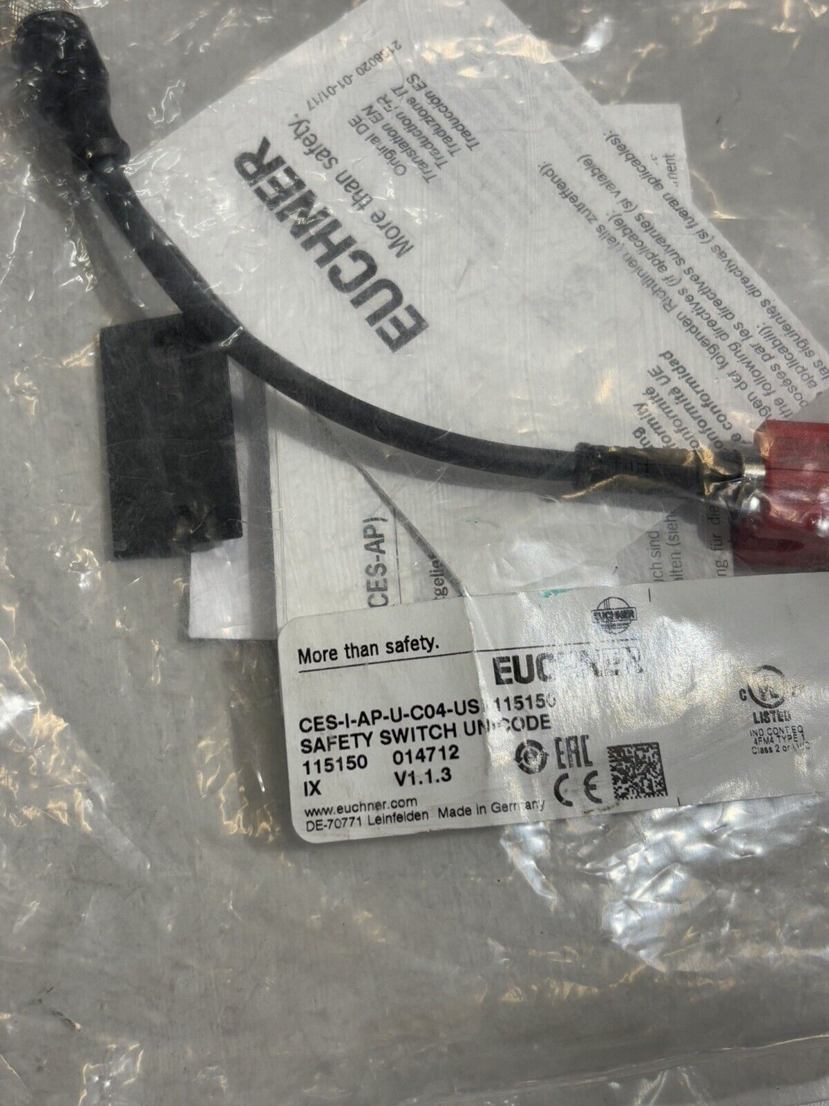 EUCHNER CES-I-AP-U-C04-US-115150 Safety Switch Unicode OVP