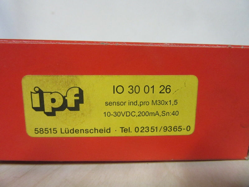 ipf electronic IO 30 01 26 sensor ind pro M30x1,5  
