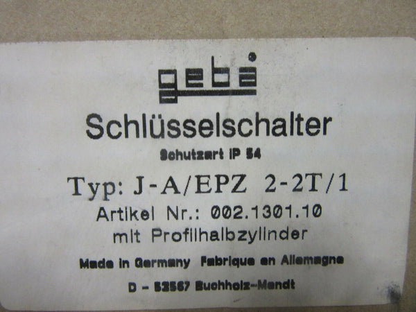 geba Shclüsselschalter J-A/EPZ 2-2T/1