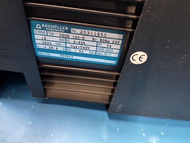 BAUMUELLER SERVOMOTOR DSOG 100-S   18 KW 3000 1/MIN ART.-NR. 364944 BAUMÜLLER