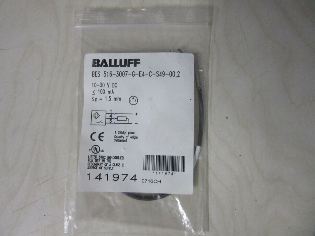 BALLUFF 141974 ind. Näherungsschalter BES 516-3007-G-E4-C-S49-00,2 OVP -unused-
