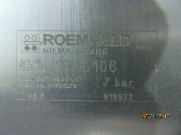 ROEMHELD Pneum-Schwenkspanner 1875106 D40/16X32 HUB; 7 bar  - UNBENUTZT/UNUSED -