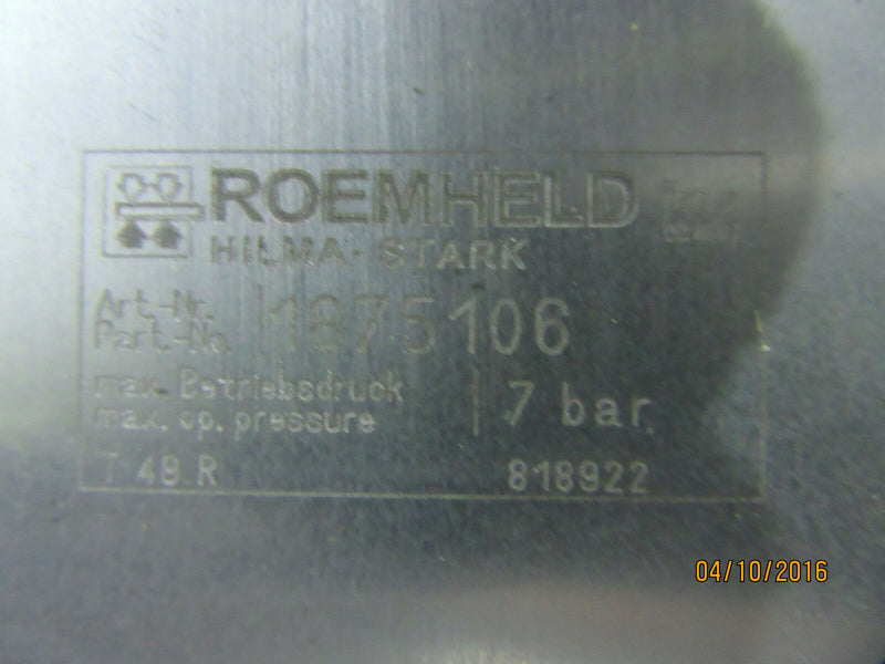 ROEMHELD Pneum-Schwenkspanner 1875106 D40/16X32 HUB; 7 bar  - UNBENUTZT/UNUSED -