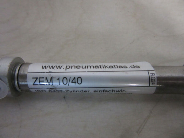 Pneumatikatlas ISO 6432-Zylinder einfachwirkend Kolben ZEM 10/40 10mm Hub 40mm