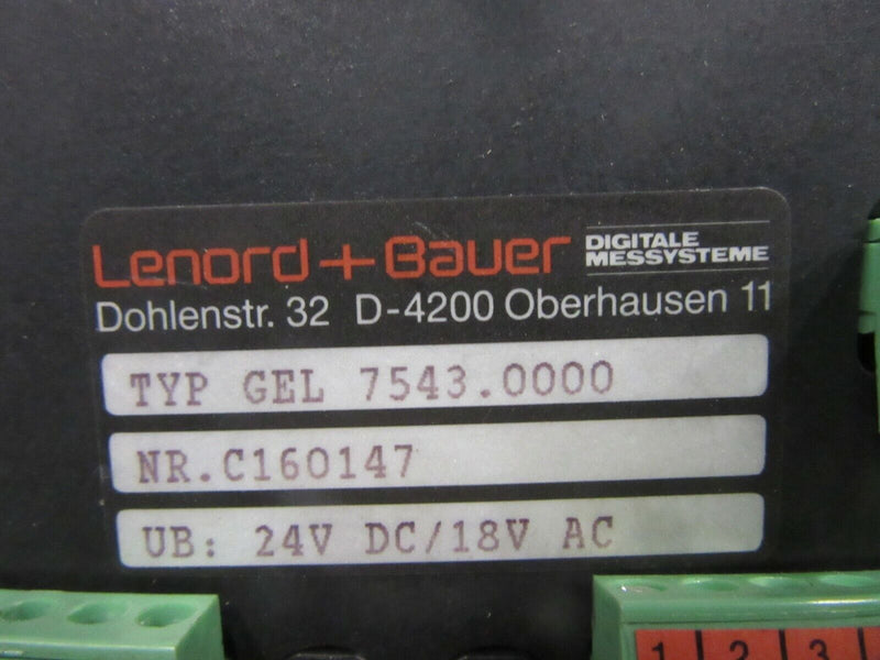 Lenord + Bauer Messgerät Typ GEL 7543.0000 (C160147)
