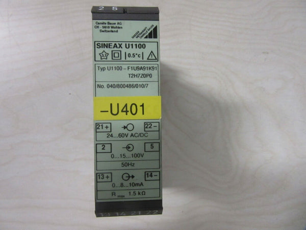 Camille Bauer SINEAX U1100 Typ U1100-F1U9A91K91T2H7Z0P0