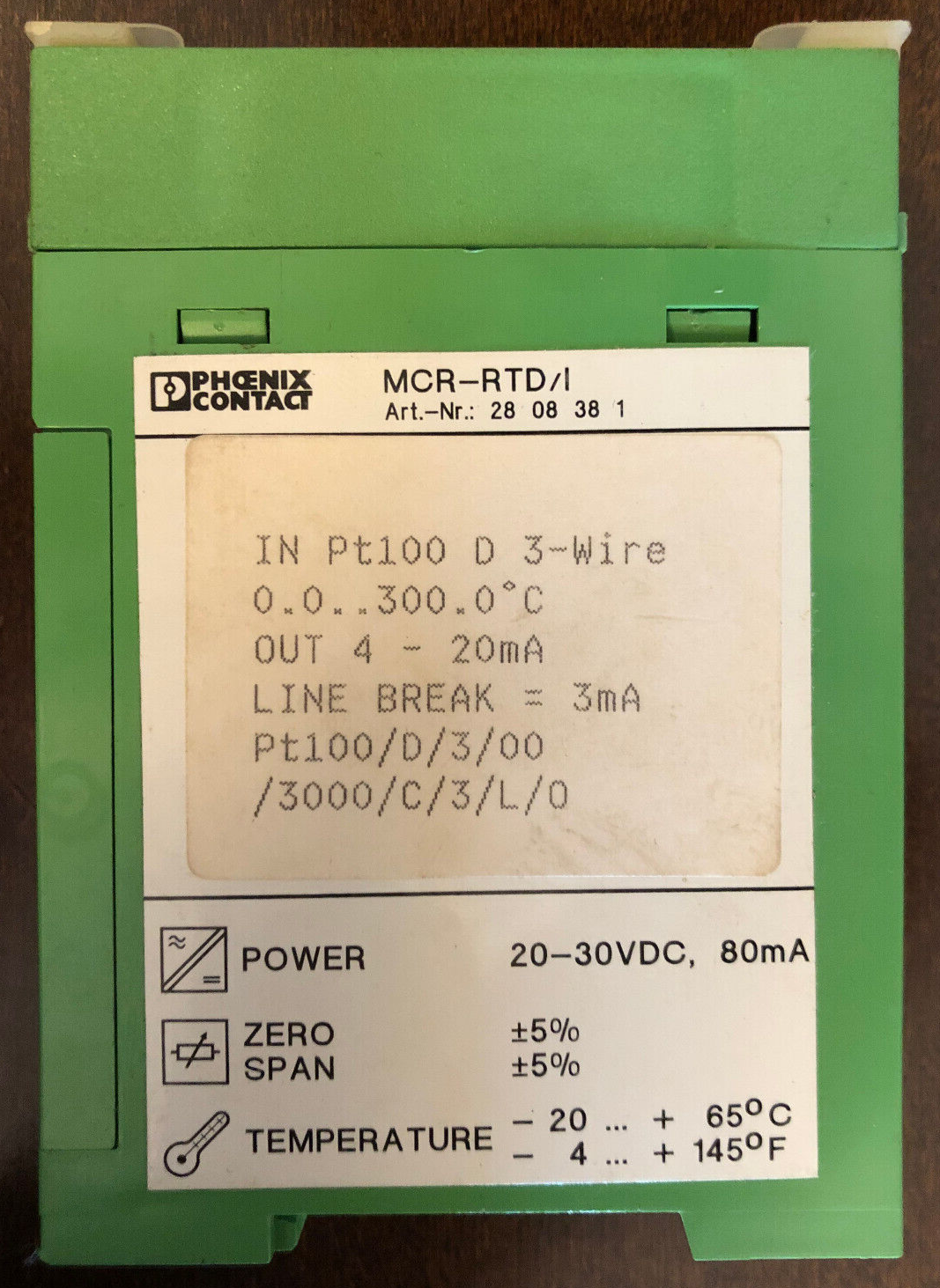 PHOENIX CONTACT RTD-Converter MCR-RTD/I Art.-Nr. 2808381