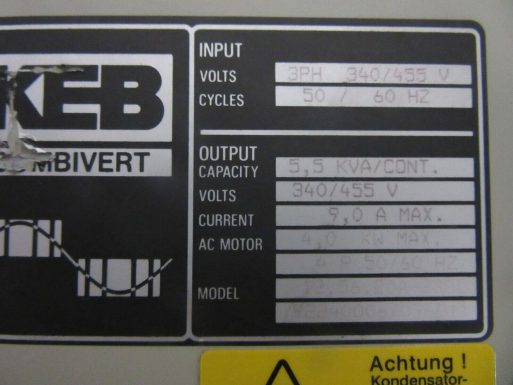 KEB Electronic Combivert 12.56.20A-338L 5,5KVA Frequenzumrichter