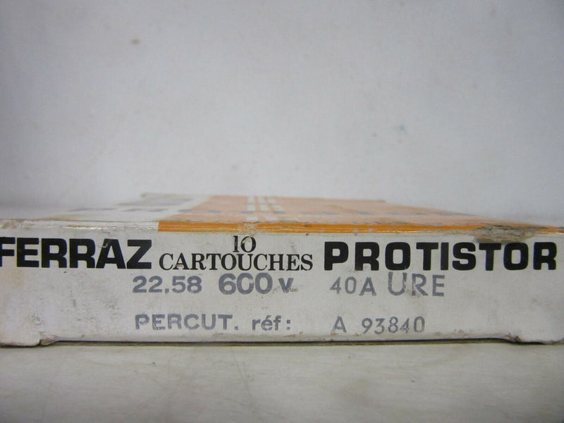 Ferraz Shawmut 621 CPURE22 40 Protistor 22x58 cylindrical fuse 600V, 40A -3pcs-
