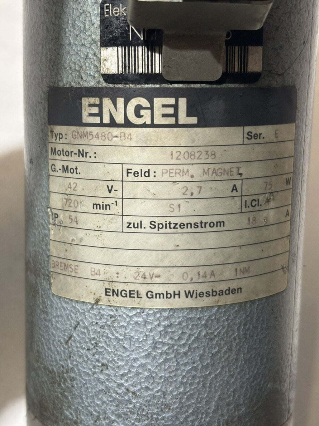 Engel GNM5480-B4 Permanent Magnetmotor 42Volt DC Drehzahl 720/min + Bremse