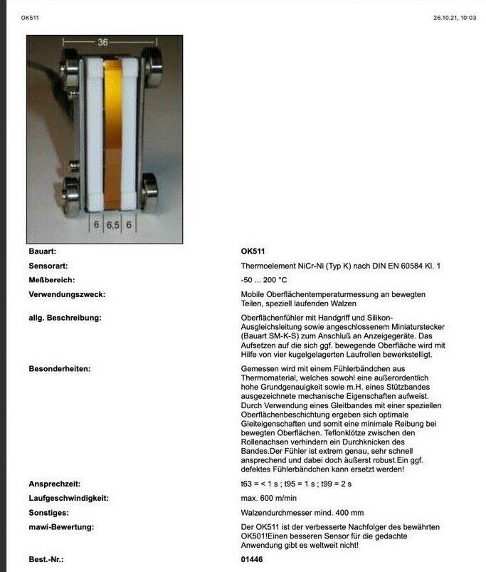 mawi-therm Temperatursensor QK511 -50°C - 200°C