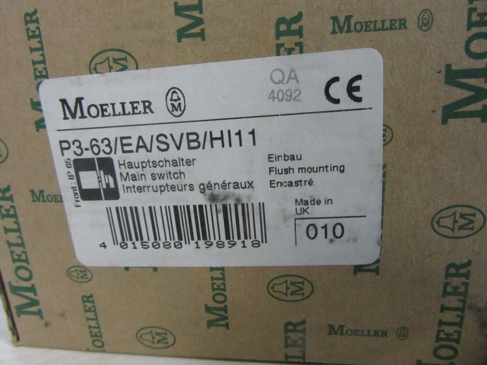  Moeller P3-63/EA/SVB/HI11 Hauptschalter