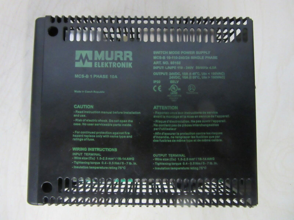 MURR Elektronik  MCS-B 10-110-240/24 Single Phase Switch Mode Power Supply 