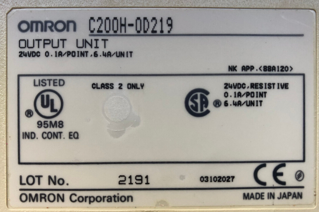 Omron C200H-OD219 Output UNIT