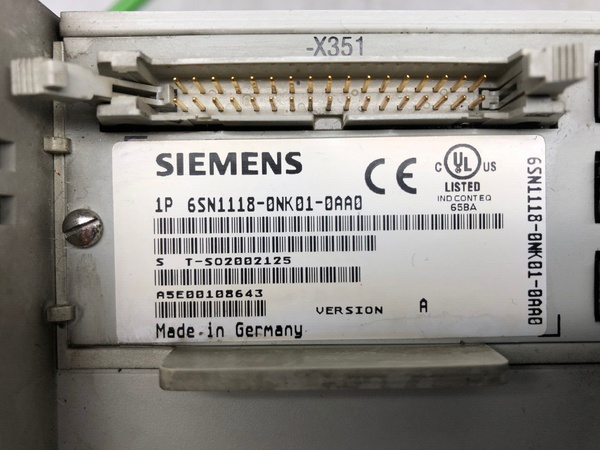 Siemens 6SN1118-0NK01-0AA0 Version A SIMODRIVE Steuergerät m. Simodrive LT-Modul