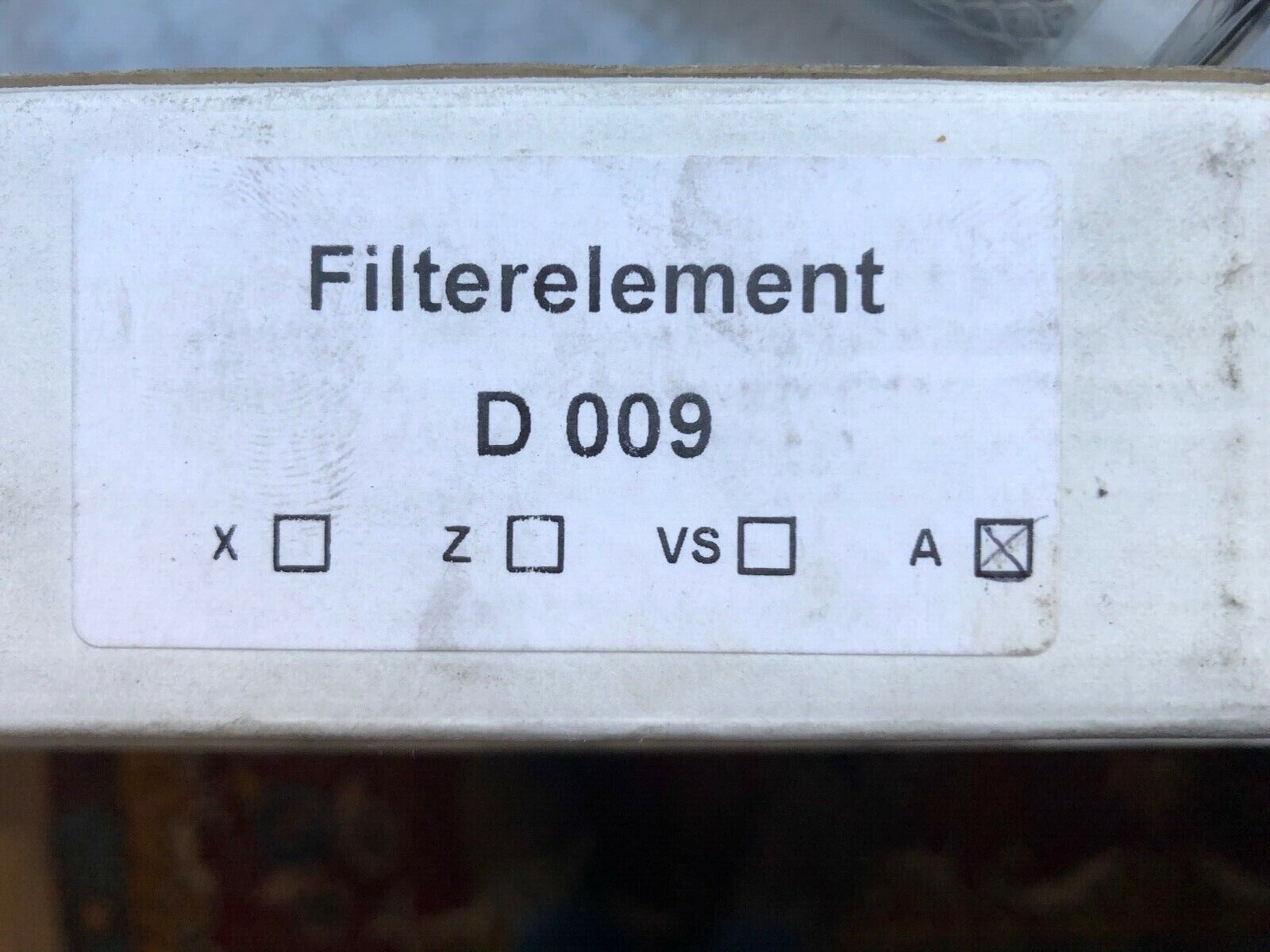 Filter Parker Zander D009 A ersetzt Domnick Hunter K009ACS, K006ACS, E006ACP