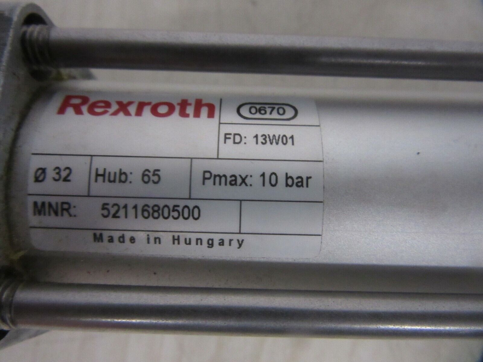 Rexroth MNR 5211680500 Pneumatikzylinder  Ø32 HUB 65 Pmax 10bar FD 13W01