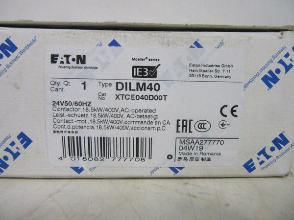 Eaton DILM40 Leistungsschütz  18,5 kW/400+ Eaton  Hilfsschalter DILM150-XHI11