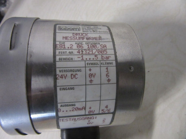 Labor Druckmessumformer Type E81.2 06 100/SA Bereich -1...5 bar Anschluss 1/2“