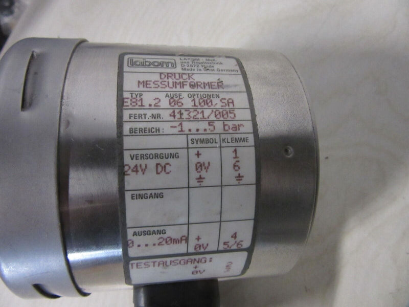 Labor Druckmessumformer Type E81.2 06 100/SA Bereich -1...5 bar Anschluss 1/2“