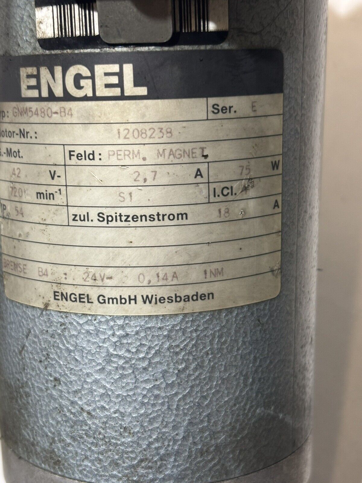 Engel GNM5480-B4 Permanent Magnetmotor 42Volt DC Drehzahl 720/min + Bremse