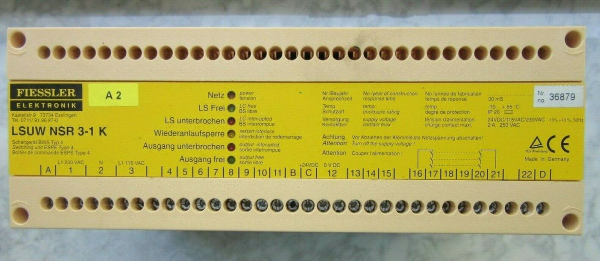Fiessler Elektronik LSUW NSR 3-1 K Schaltgerät BWS Typ 4